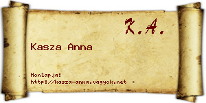 Kasza Anna névjegykártya